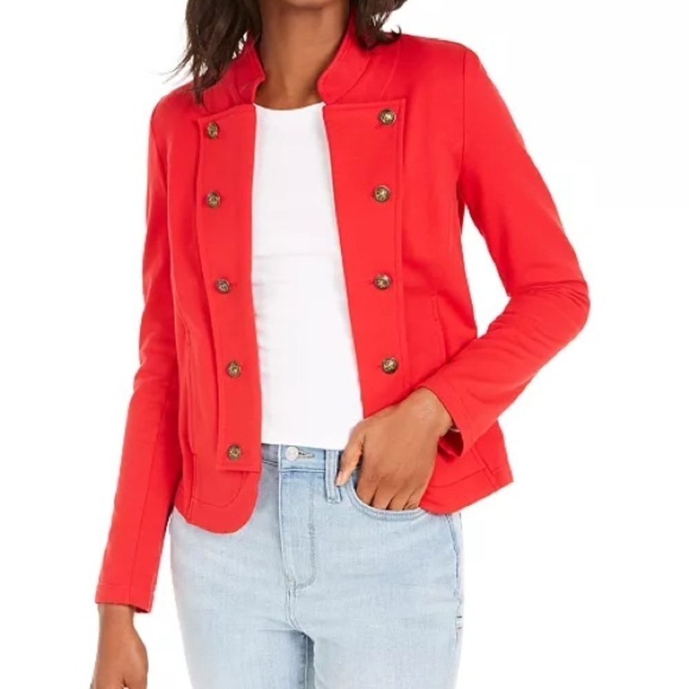 Tommy Hilfiger Women's Sz XL Military Band Double Breasted Jacket 19" PTP - Picture 7 of 7